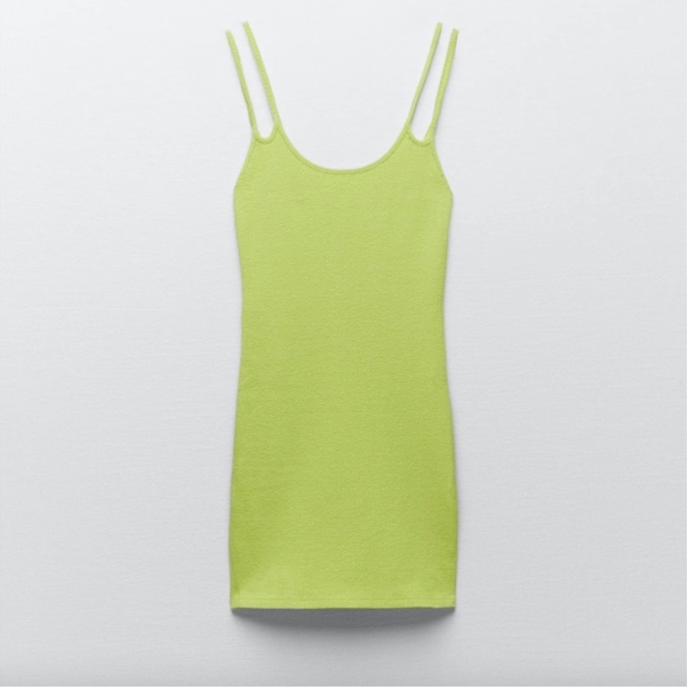 NWOT Zara neon green body on dress